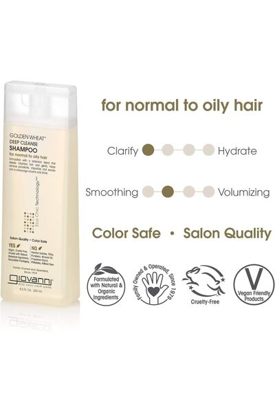 Giovanni Eco Chic Golden Wheat Deep Cleanse Shampoo, 8.5 oz