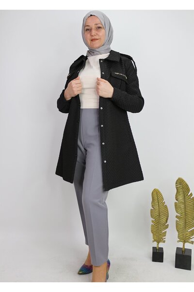 Doque 59023 CEP GÖRÜNÜMLÜ BELİ LASTİKLİ KLASİK DAR PAÇA PANTOLON QKS 59023 PANTOLON #23-09#