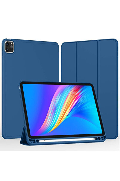 REDz Accessories Husă tip Book cu suport pentru stilou pentru Apple iPad Pro 12.9" și iPad Air 13", pliabilă, albastru marin