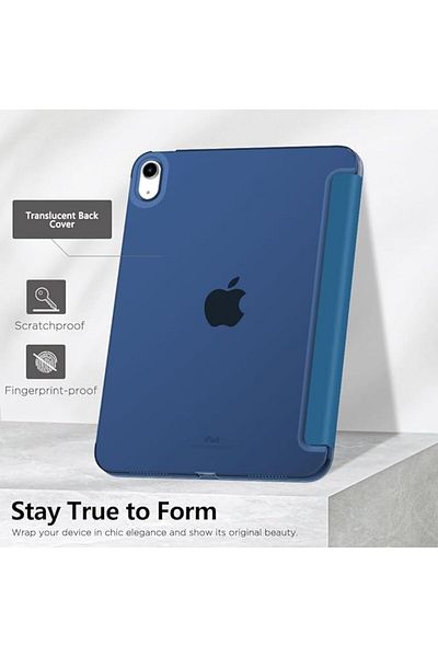REDz Accessories Husă de protecție cu clapă pentru iPad 10 2022/2024, iPad 11 2025, model tip carte, pliabilă pentru suport, albastru marin