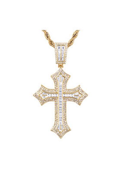 Iced Stuff men's pendant ZAWIESZKA 2PAC CROSS gold-colored