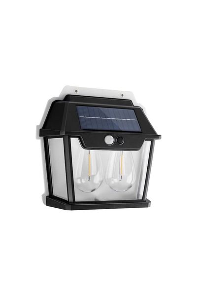 NEXTLY Lampa Solara De Exterior Cu 2 Becuri , 3 Moduri De Functionare, Senzori De Miscare Si Lumina