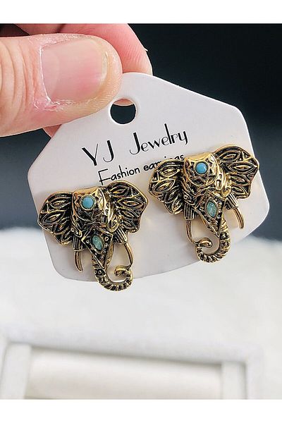DS DİAMONDSHOP Earrings Elephant Figure Model New Season Bykp- 202505888