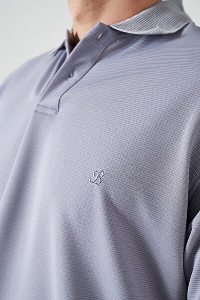 TENA Men's Painted Gray Footed Collar Ottoman Basic T-Shirt