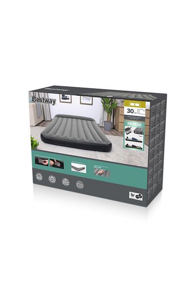BESTWAY Queen size mattress with built-in electric pump, 2.03mx1.52mx30cm, 26-67464