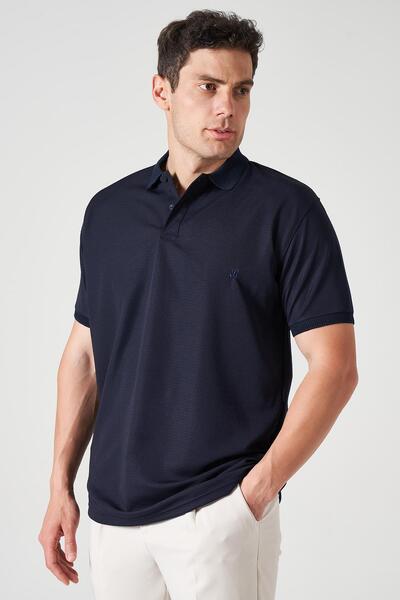 TENA Ανδρικό μπλουζάκι με μπλε ναυτικό γιακά Ottoman Basic