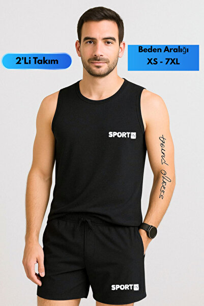 TREND ALİSSE Erkek Spor Atlet ve Şort Takım - Fitness ve Antrenman Gym Şort v...