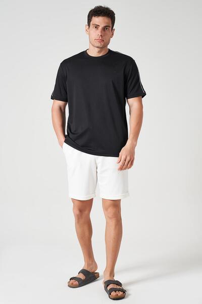 TENA Ανδρικό μπλουζάκι Kagi με μαύρη λαιμόκοψη με ώμους και πλαϊνές σωλήνες