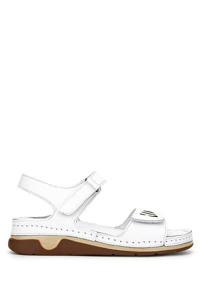 Tamer Tanca Women's Genuine Leather White Flat Sandals