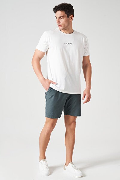 TENA Ανδρικό μπλουζάκι με λαιμόκοψη εκρού με τύπωμα έγχυσης