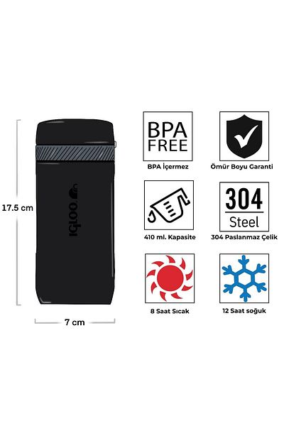 IGLOO Squid Thermos 410Ml-Black
