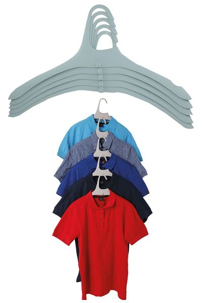 Perilla Harmony Nesting Portable Closet Organizer Clothes Clothing Hanger Gray 12 Pieces