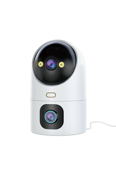 NEXTLY Camera dubla de supraveghere WiFi 5G, NEXTLY, pentru interior, 5MP, suport card SD 64GB
