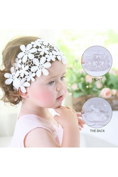 Superbaby Bentita tip boneta cu floricele crosetate
