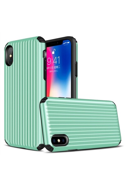 REDz Accessories Husă Travel Box, compatibilă cu iPhone XS / X, verde, protectoare, rezistentă