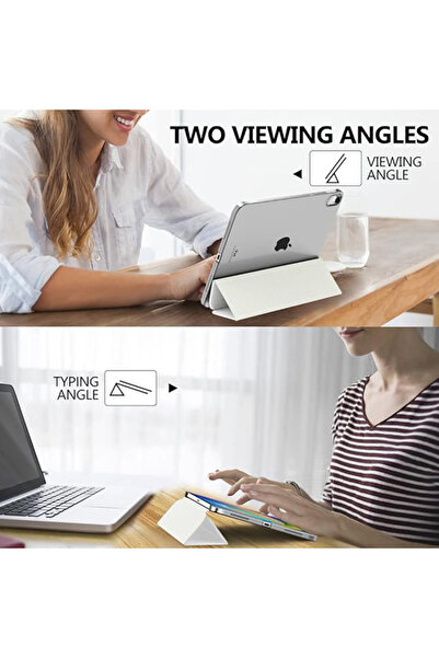 REDz Accessories Flip Protective Case for iPad 10 2022/2024, iPad 11 2025, Book Model, Foldable for Stand, White