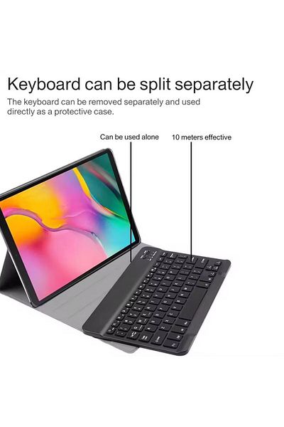 REDz Accessories Mini Smart Magic Keyboard Case for iPad Pro 12.9 inch 2015/2017, Shockproof, Leather look, Black
