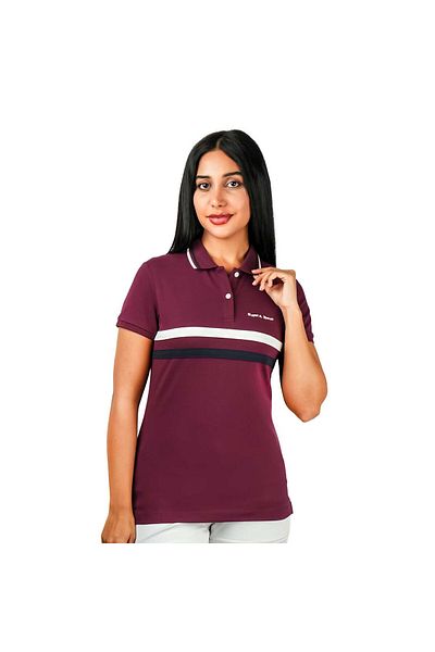 Giordano Women's Union Jack Polo Shirt - Cotton Lycra, Slim Fit