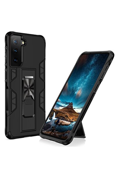 REDz Accessories Θήκη συμβατή με Samsung S21, μαύρη, μοντέλο Soldier, με βάση...