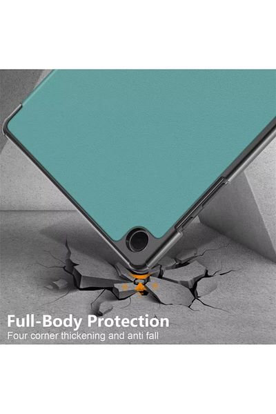 REDz Accessories Shockproof Protective Case for Samsung Galaxy Tab A9 Plus, Leather look, Foldable, Green