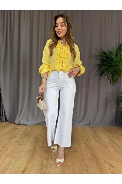 Size Özgü Yellow Flounce Blouse