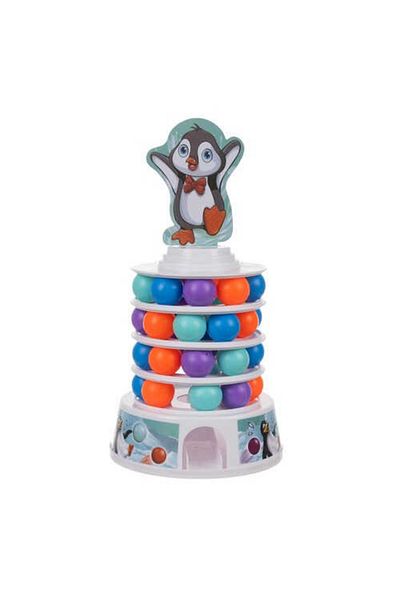 Micostore Penguin On The Tower - Children's Skill Game, Board Game With Colored Balls, Multicolor