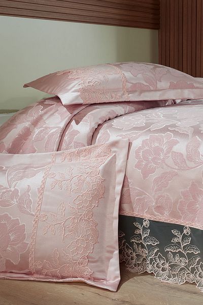 BİRHOME Monalife Lace Double Bedspread (Powder)