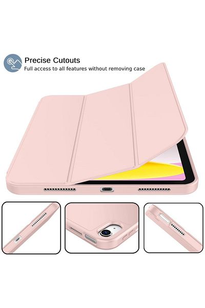 REDz Accessories Husă tip carte cu suport pentru pix pentru Apple iPad Mini 6/7, protecție completă, pliabilă, roz