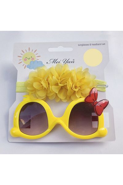 Superbaby Set galben bentita si ochelari de soare - Little daisy