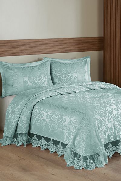 BİRHOME Eliza Lace Double Bedspread (Mint)
