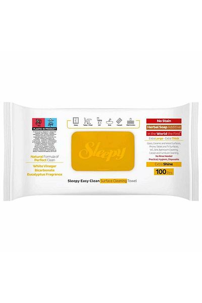 Sleepy Wet Wipes, Multi-Surface, Easy Clean, Vinegar and Bicarbonate, Herbal Soap Scent, 100pcs