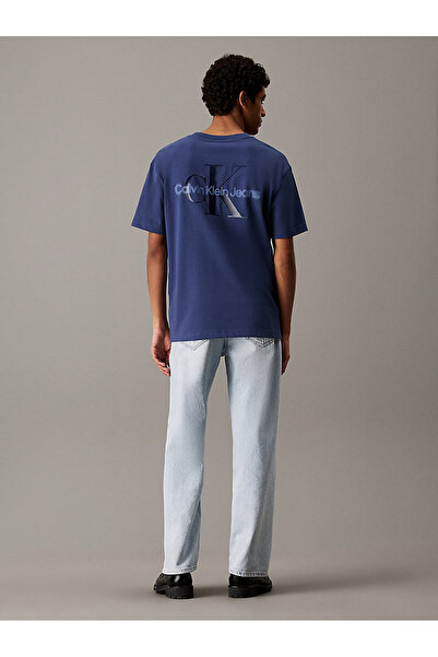 Calvin Klein Erkek Mavi Baskılı Tişörtler