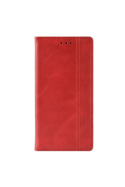 REDz Accessories Θήκη βιβλίου, συμβατή με Samsung M30, κόκκινη, δερμάτινη, ρε...