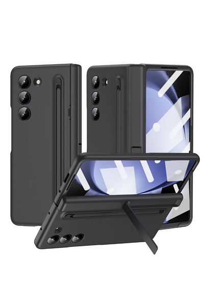 REDz Accessories Husă cu suport și stylus, protecție ecran, compatibilă cu Samsung Galaxy Z Fold 6, neagră
