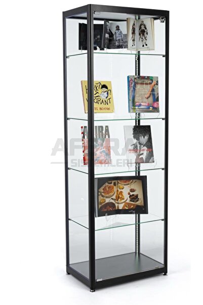 AZUCABİN Camlı Dolap , Camlı Vitrin, Led Aydınlatmalı Koleksiyon Vitrini,40*6...