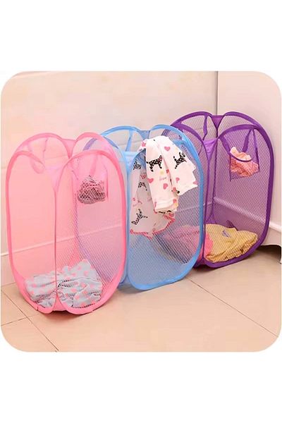 Yenimiyeni Multi-Purpose Folding Toy Net and Practical Laundry Basket