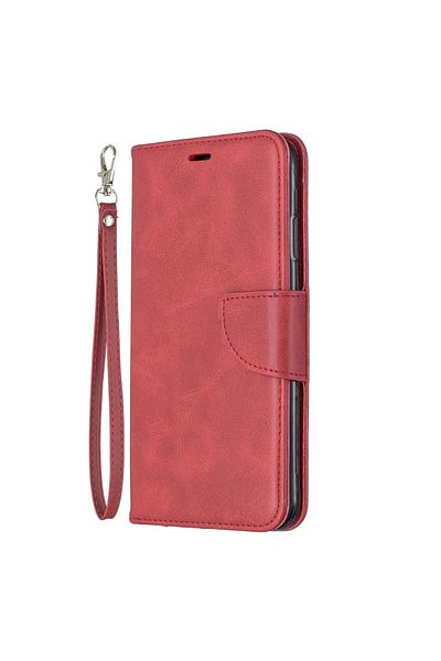 REDz Accessories Flip Cover Case, Compatible With Samsung M30, Red, Lambskin Texture, Retro Style