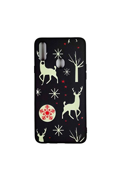 REDz Accessories Carcasă de Crăciun compatibilă cu Samsung A20s, model de ren...