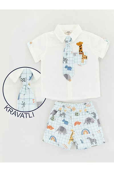 Midimod Baby Boy Holiday Tie Shirt Σορτς Σετ 3 τεμ