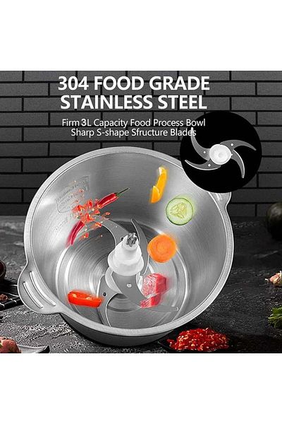 rebune Electric Vegetable Chopper Steel 3L 500W