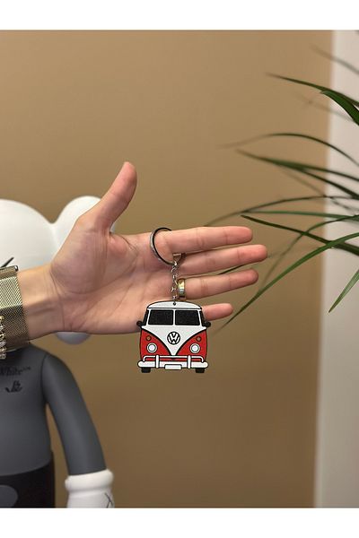 Wuun Store Vosvos Transporter Car Keychain Red
