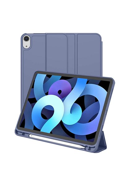 REDz Accessories Husă tip carte cu suport pentru pix pentru Apple iPad Air 10.9" și iPad Air 11", protecție completă, pliabilă, albastră