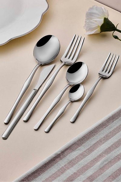 Perotti Anka 36 Piece Stainless Steel Fork Spoon Knife Set for 6 People