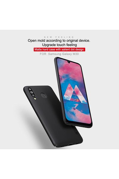 REDz Accessories Original Nillkin Case, Compatible With Samsung M30, Black, Frosted Shield Series, Thin Polycarbonate