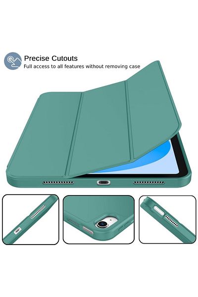 REDz Accessories Book Case with Pen Holder for Apple iPad Air 10.9" and iPad Air 11", Foldable, Green