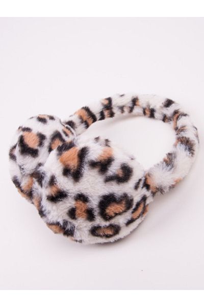 Superbaby Headband with ear protection - Animal Print Ivory