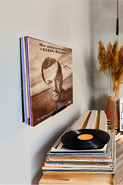 KİOfisi Çelik Plak Rafı - Plak Düzenleyici - Metal Plak Standı - Plak Duvar S...