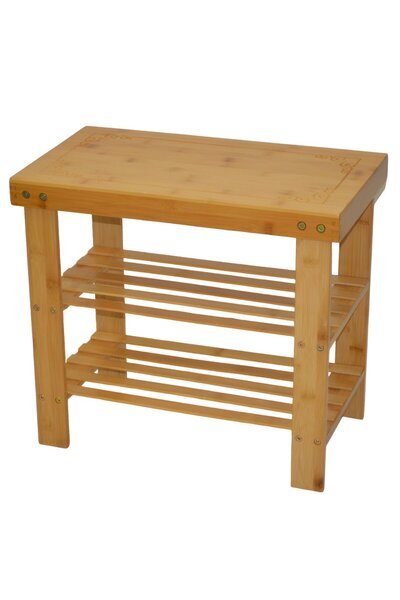 Happy family منظم أحذية خشبي مع رفين