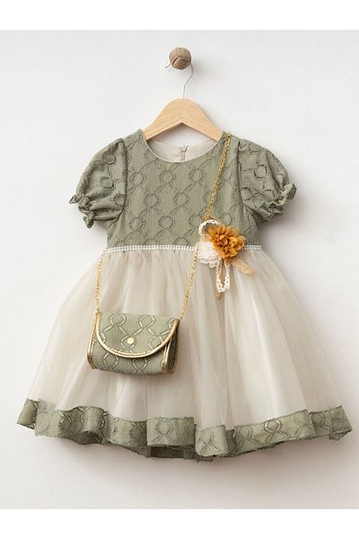 Cherrys Bebek Evening Dress with Lace and Tulle Skirt for Baby Girl