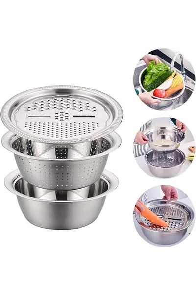 fulina 3 In 1 Multifunctional Stainless Steel Basin With Greater,drain Basin And Solid Basis